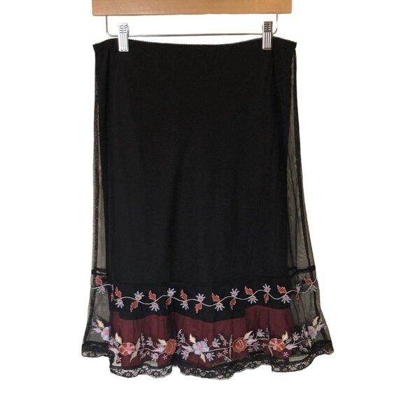 Persaman New York Dresses & Skirts - Vintage Persaman New York Skirt Womens 6 Floral Sheer Whimsigoth Fairy Grunge
